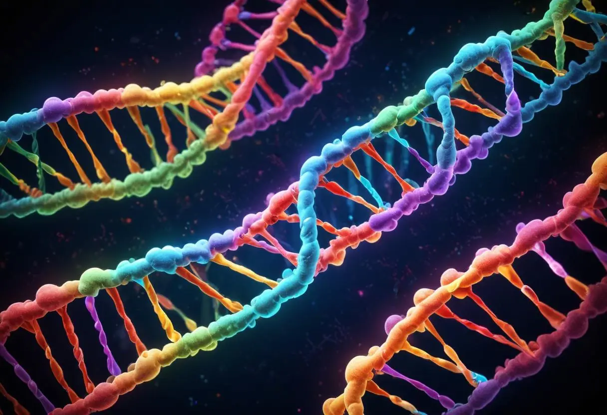 DNA-molekylens dubbelhelix med baspar illustration
