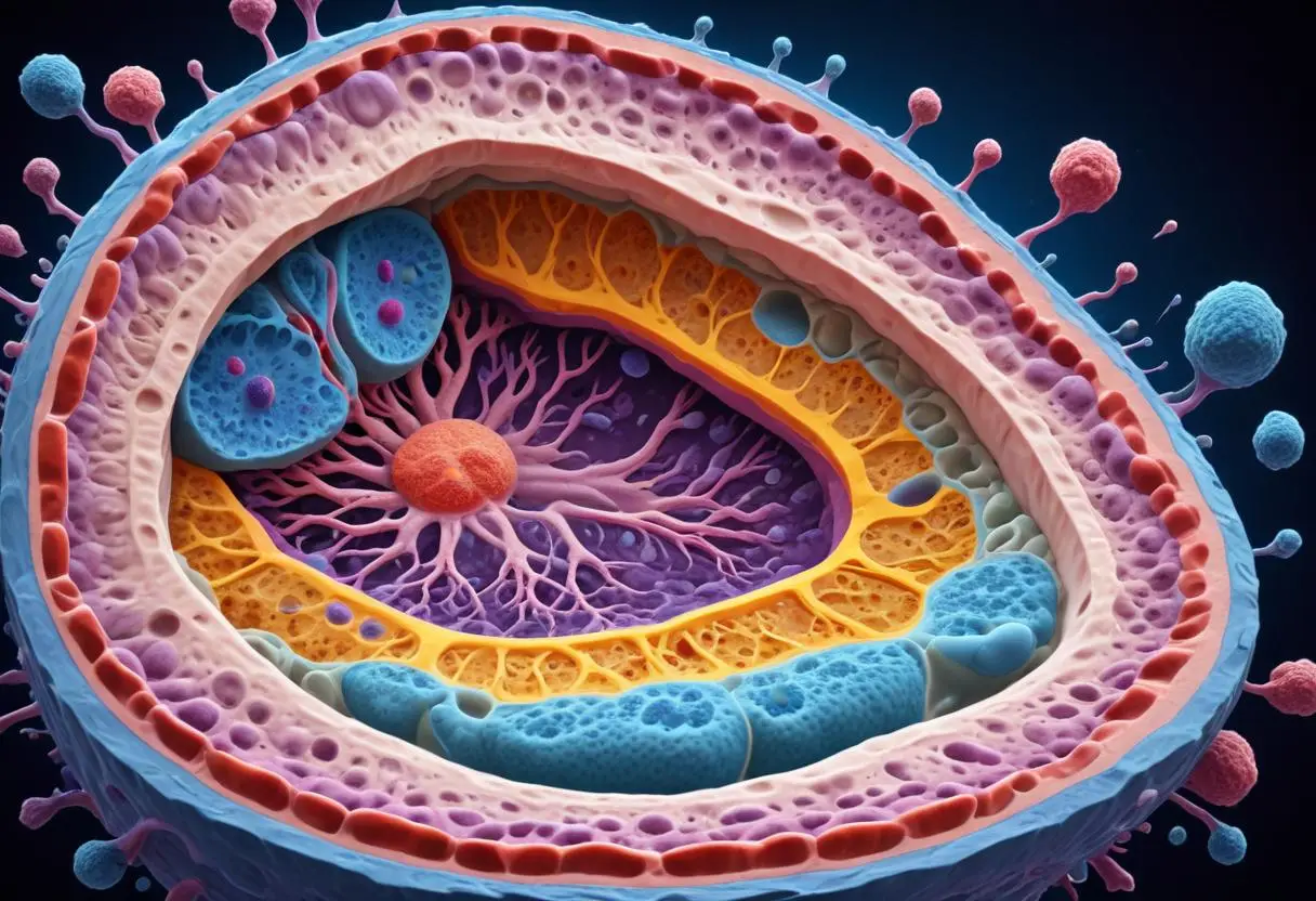 Upptäck det endoplasmatiska nätverket – cellernas hemliga hjälpare! illustration